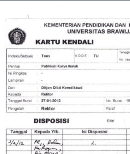 Kartu Kendali Kesehatan